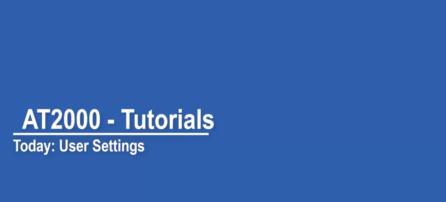 User settings