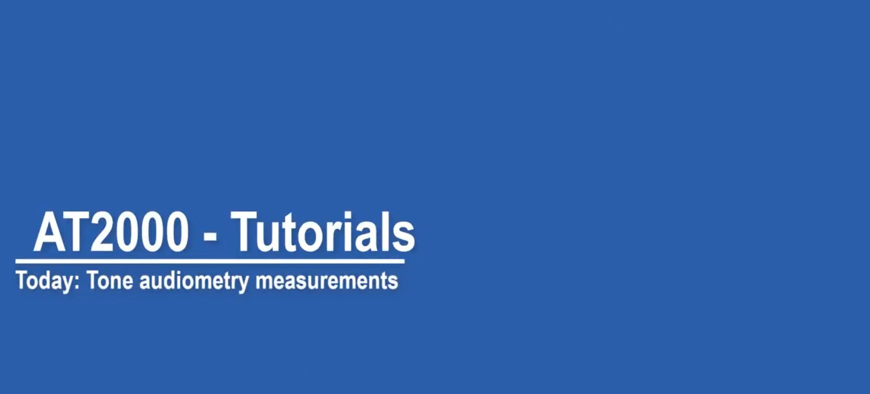 Tone audiometry - measurement method
